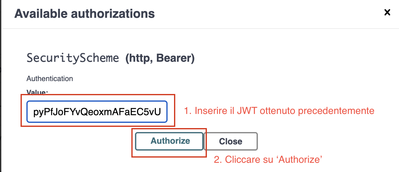 autorizzazione con il jwt dimostrativo